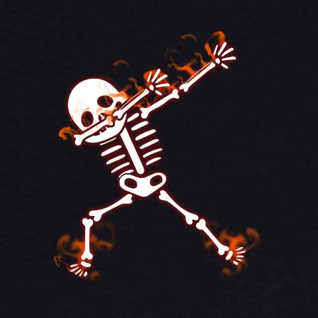 Dabbing Skeleton Halloween Dab Glow Effect Skull by ChristianCrecenzio